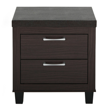 Go Green Woods Elegant Mid Century Modern 2 Drawer Nightstand