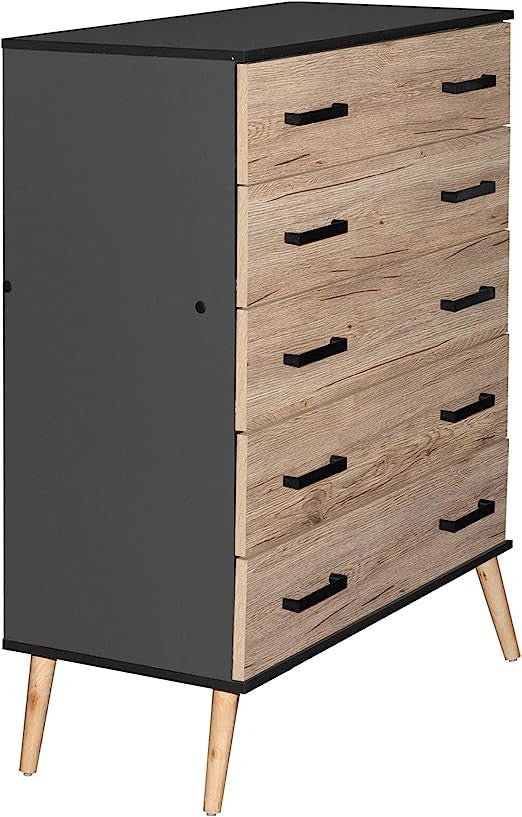 Go Green Woods Eli Mid-Century Modern 5 Drawer Chest