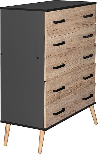 Go Green Woods Eli Mid-Century Modern 5 Drawer Chest