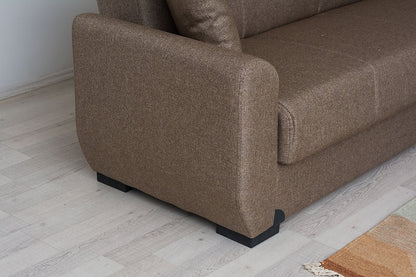 Fatima Light Brown Fabric Sofa Bed
