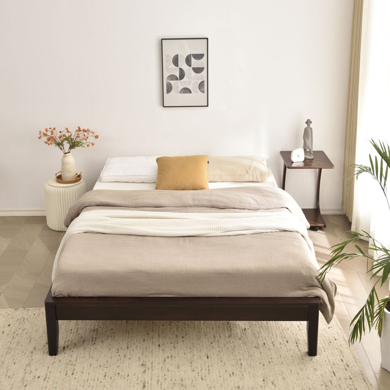 Go Green Woods Stella Solid Pine Wood Full Platform Bed Frame
