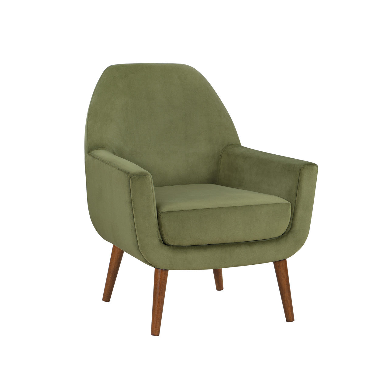 Astrid Green Velvet Mid-Century Arm Chair