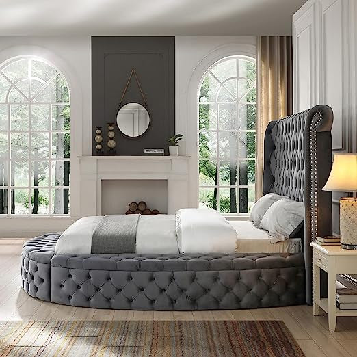 Go Green Woods Elizabeth Upholstered Round Storage King Bed