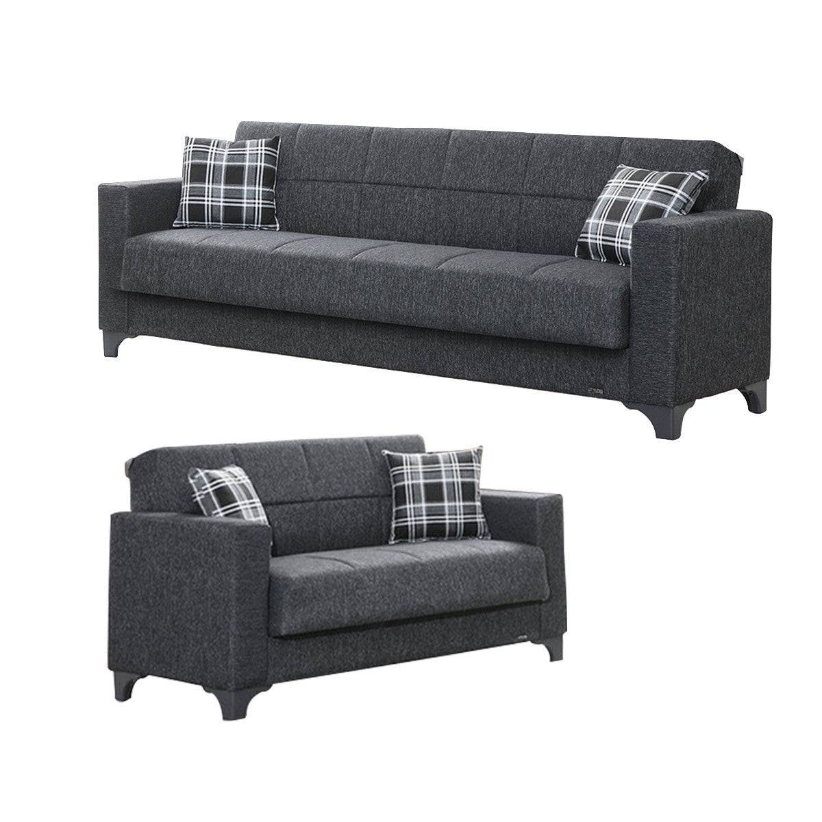 Armada Dark Gray Fabric Loveseat