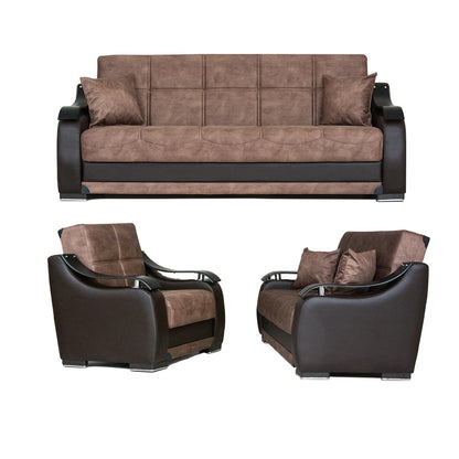 Zambak Brown Sofa Bed w-Storage