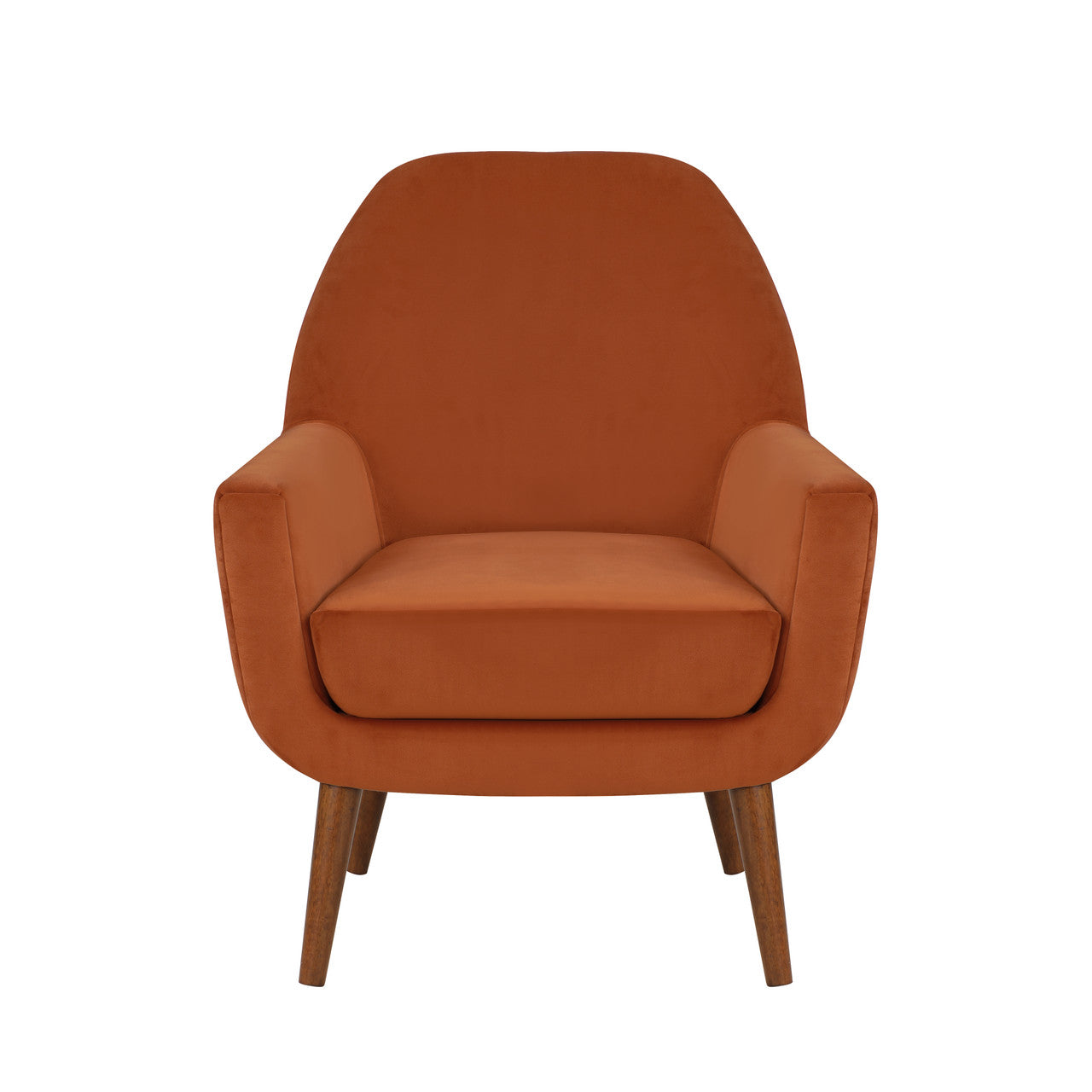 Astrid Burnt Orange Velvet Mid-Century Arm Chair