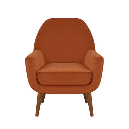 Astrid Burnt Orange Velvet Mid-Century Arm Chair