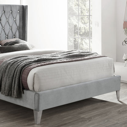 Go Green Woods Alexa Velvet Upholstered Queen Platform Bed