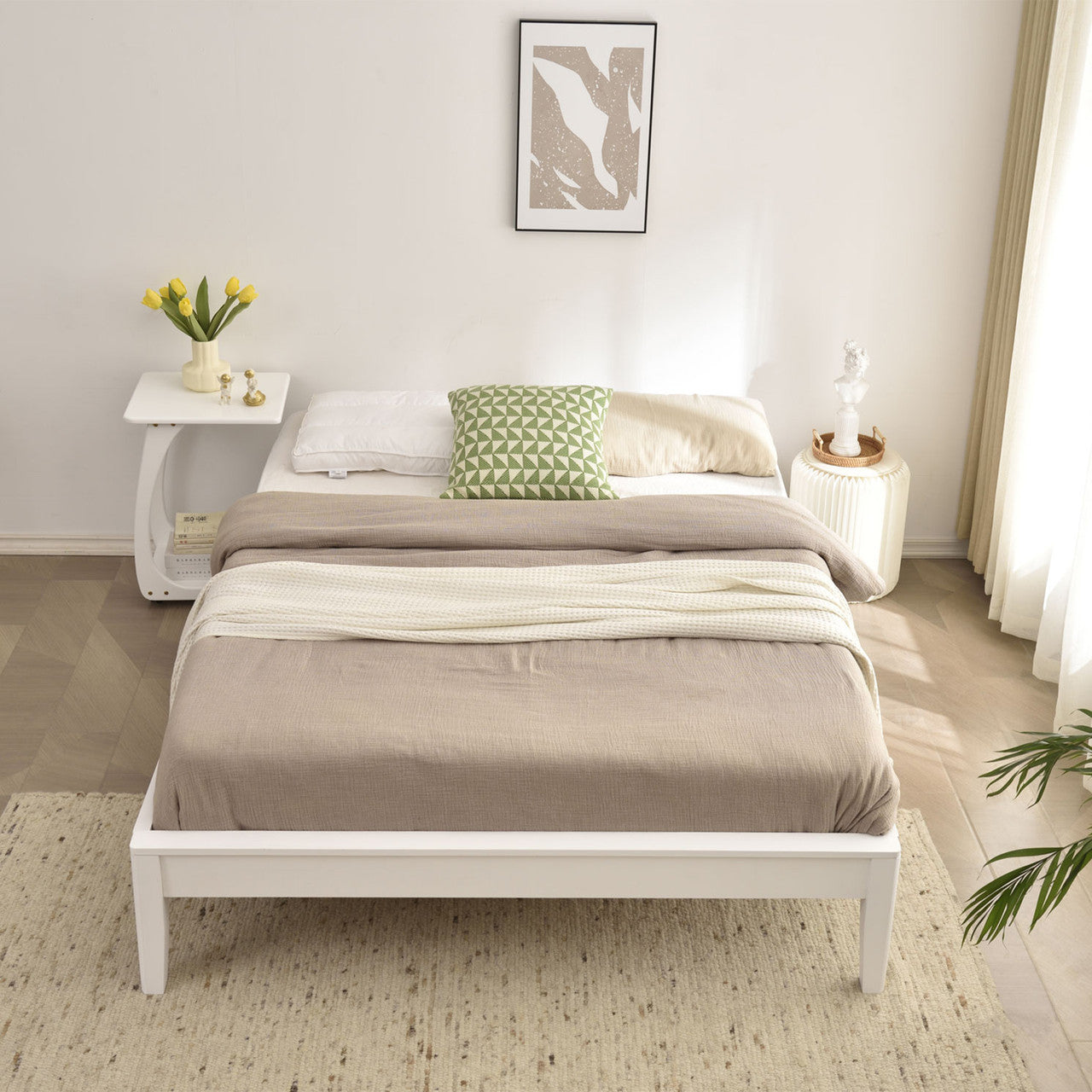 Go Green Woods Stella Solid Pine Wood Full Platform Bed Frame