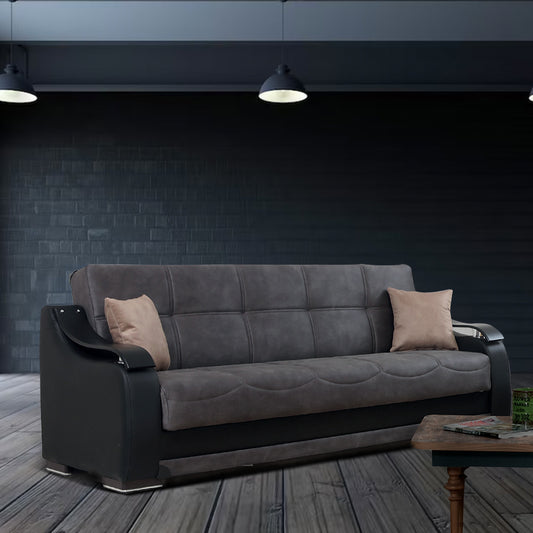 Nicole Gray Loveseat w-Storage