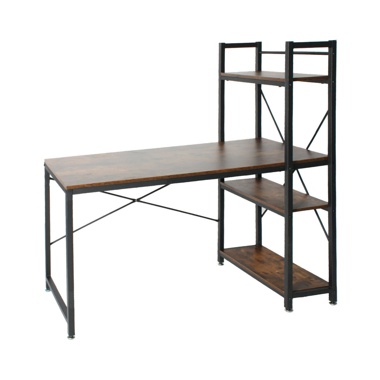 Go Green Woods Simon Wooden Computer Desk with Bookshelves 47 Inches