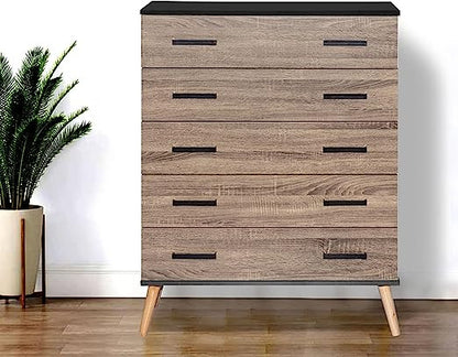 Go Green Woods Eli Mid-Century Modern 5 Drawer Chest