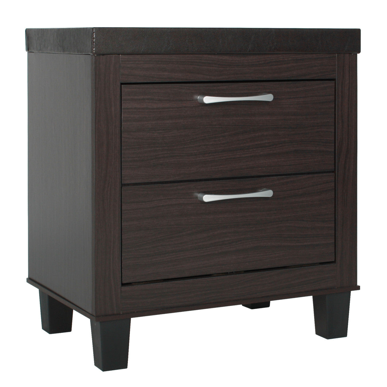 Go Green Woods Elegant Mid Century Modern 2 Drawer Nightstand