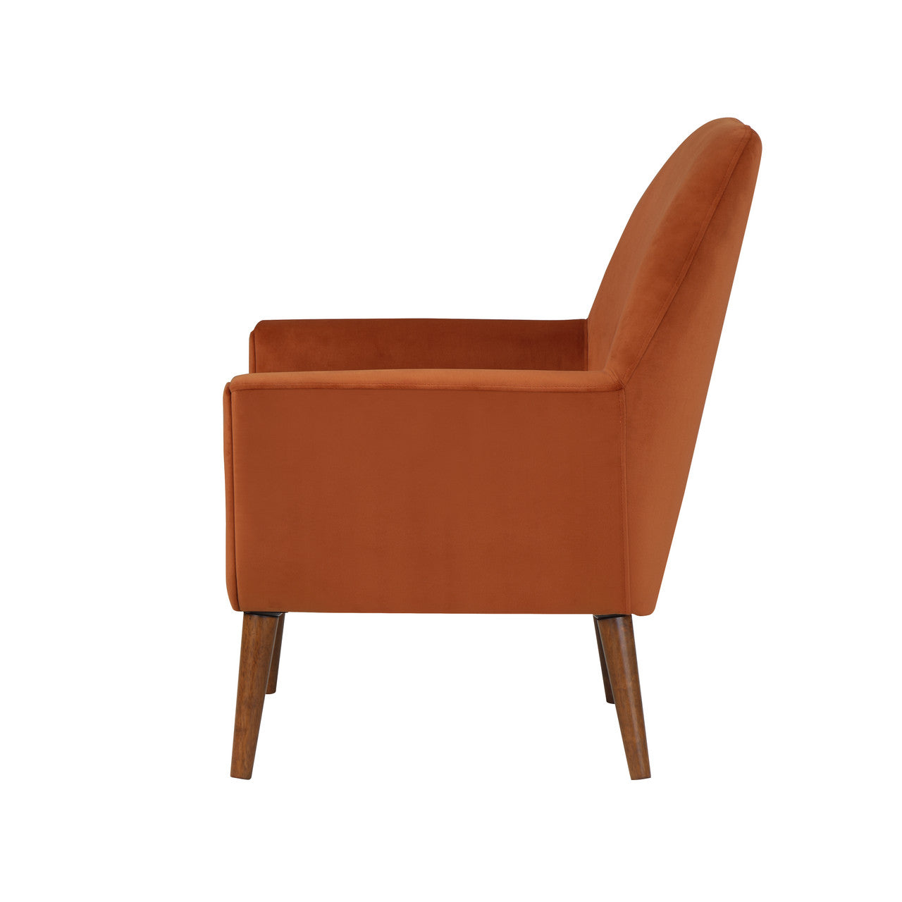 Astrid Burnt Orange Velvet Mid-Century Arm Chair