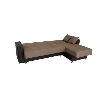 Adam Brown Fabric Reversible Sectional