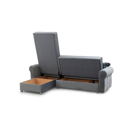 Paris Gray Reversible Sectional Sofa