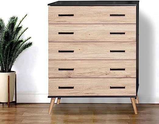 Go Green Woods Eli Mid-Century Modern 5 Drawer Chest