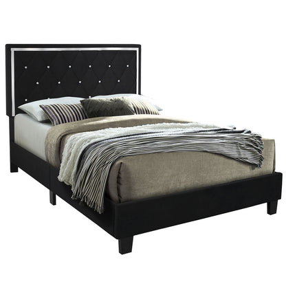 Go Green Woods Monica Velvet Upholstered Full Platform Bed