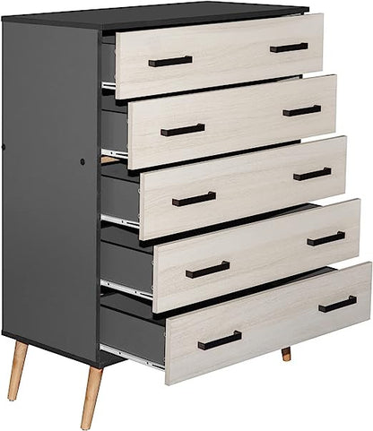 Go Green Woods Eli Mid-Century Modern 5 Drawer Chest