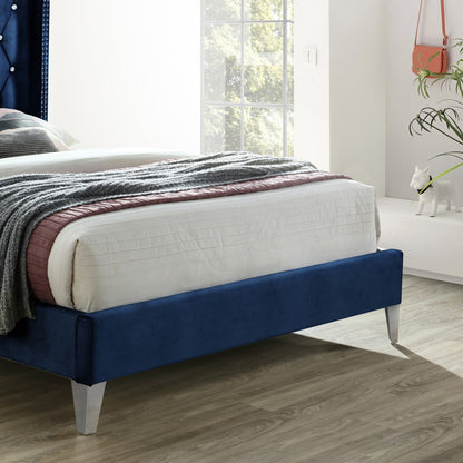 Go Green Woods Alexa Velvet Upholstered Full Platform Bed