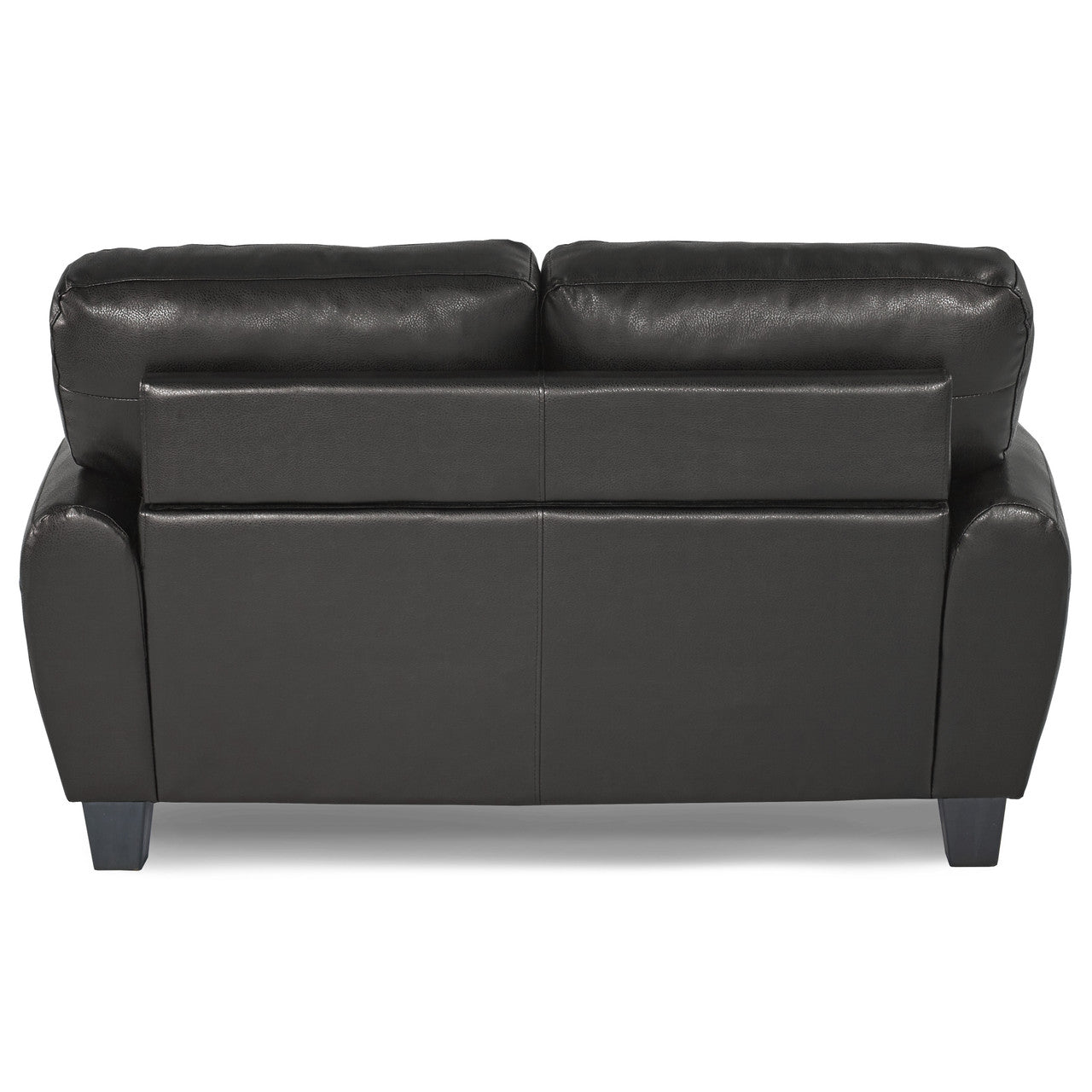 Retro Chic Black Faux Leather Loveseat