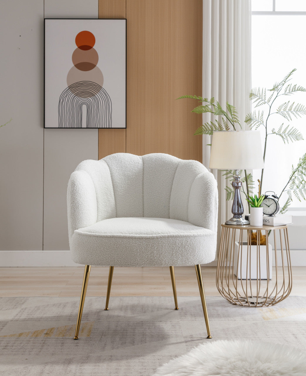 Teddy Gold Leg Shell Chair