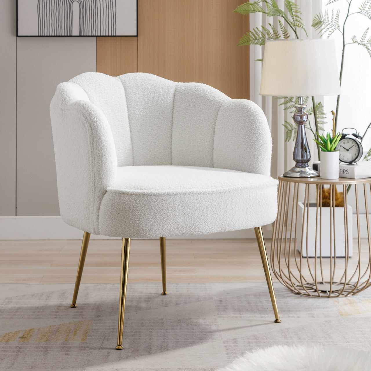 Teddy Gold Leg Shell Chair