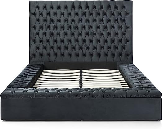 Go Green Woods Cosmopolitan Velvet Upholstered Platform King Bed