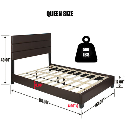 Go Green Woods Napoli Faux Leather Upholstered Platform Bed Queen