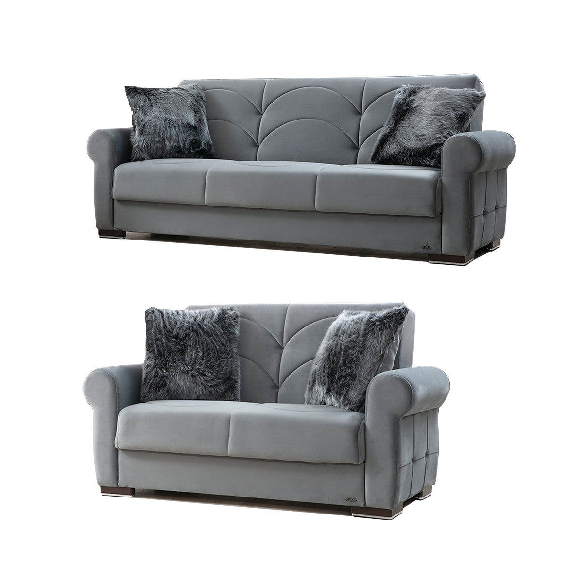 Madrid Gray Fabric Loveseat