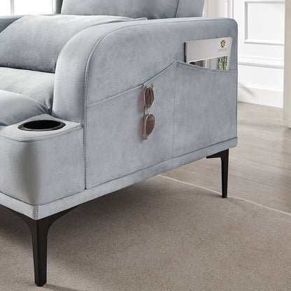 Velvet Comfort Accent Chair & Ottoman