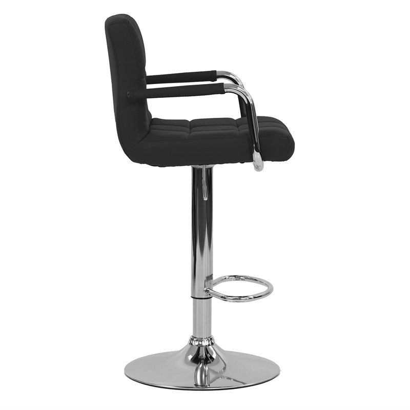 Go Green Woods Adjustable Bartstool with Metal Armrests (Red)