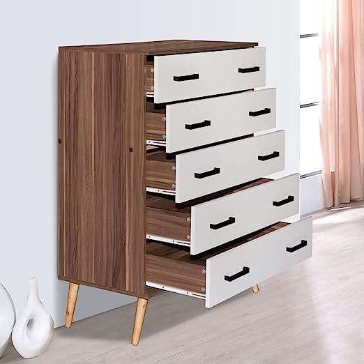 Go Green Woods Eli Mid-Century Modern 5 Drawer Chest