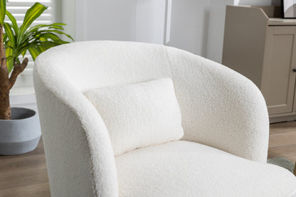 Ivory Boucle Curved Back Accent Chair