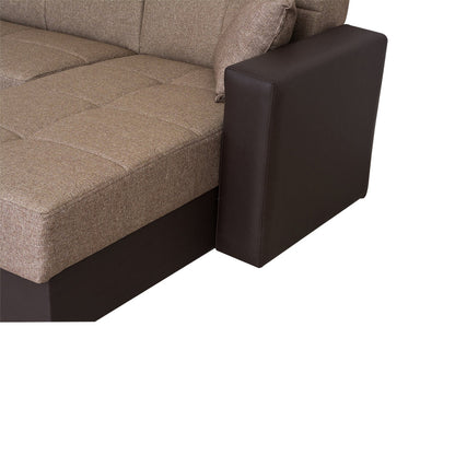 Adam Brown Fabric Reversible Sectional