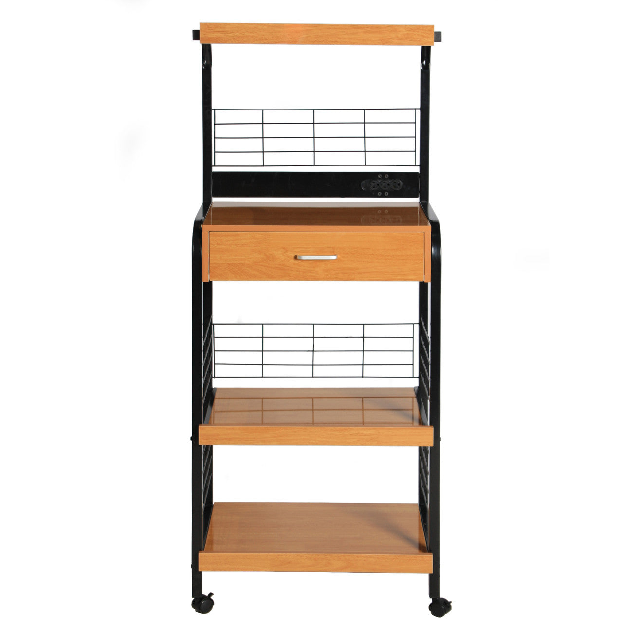 Go Green Woods Kristi Metal Frame Microwave Stand with Storage