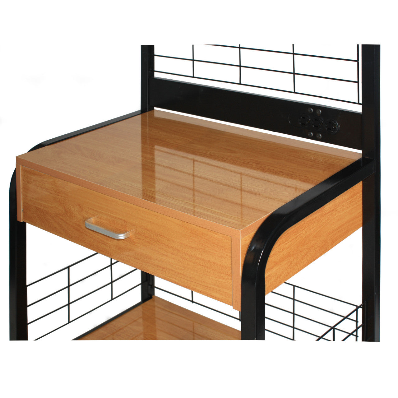 Go Green Woods Kristi Metal Frame Microwave Stand with Storage