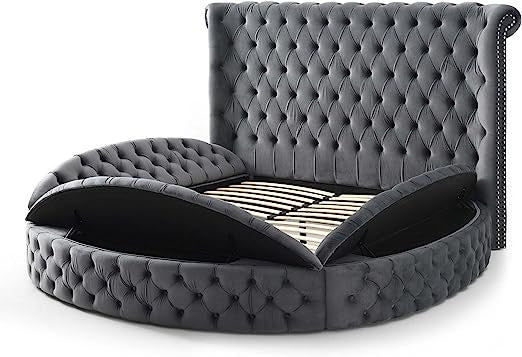 Go Green Woods Elizabeth Upholstered Round Storage King Bed
