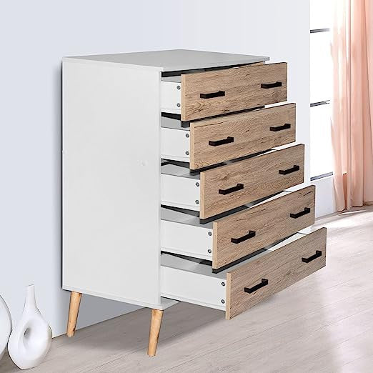 Go Green Woods Eli Mid-Century Modern 5 Drawer Chest