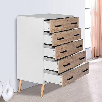 Go Green Woods Eli Mid-Century Modern 5 Drawer Chest
