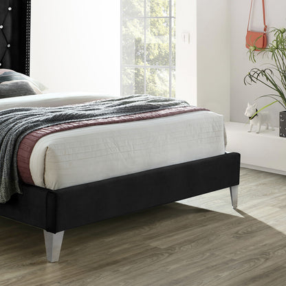 Go Green Woods Alexa Velvet Upholstered Full Platform Bed