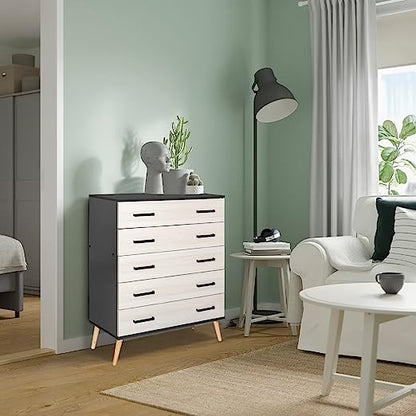 Go Green Woods Eli Mid-Century Modern 5 Drawer Chest