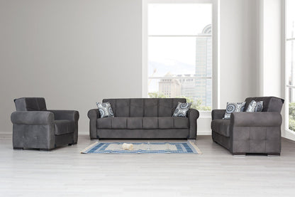 Togo Gray Tufted Back Sofa Bed