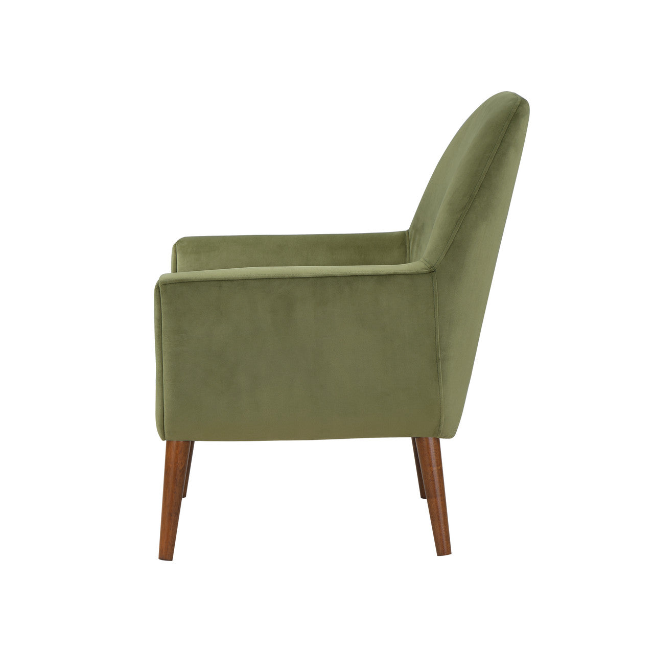 Astrid Green Velvet Mid-Century Arm Chair