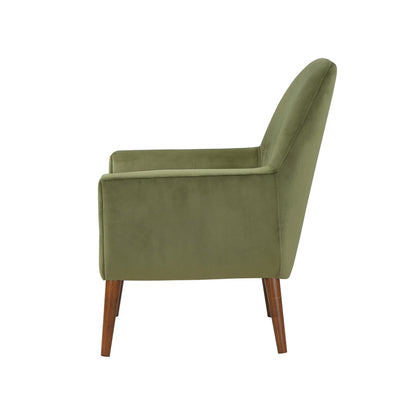 Astrid Green Velvet Mid-Century Arm Chair