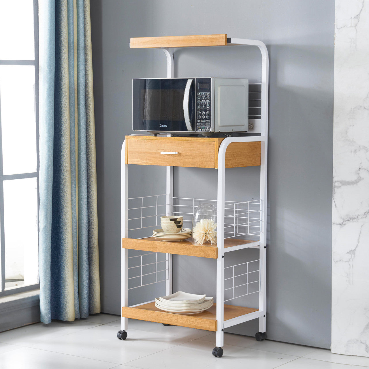 Go Green Woods Kristi Metal Frame Microwave Stand with Storage