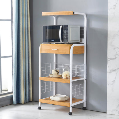 Go Green Woods Kristi Metal Frame Microwave Stand with Storage