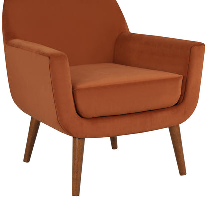 Astrid Burnt Orange Velvet Mid-Century Arm Chair