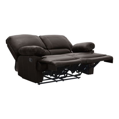 Dark Brown Double Reclining Faux Leather Loveseat