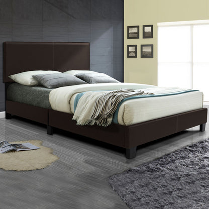 Go Green Woods Nora Faux Leather Upholstered King Panel Bed